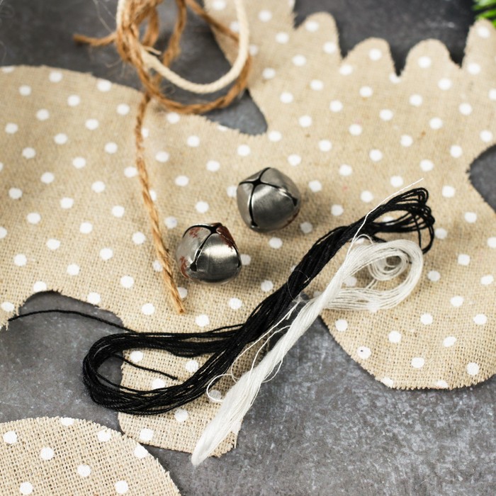 Набор для создания подвесной елочной игрушки из ткани "Олень с бубенцами", цвет бежевый