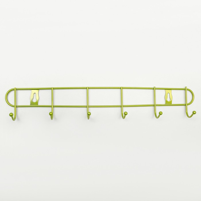 Вешалка на 6 крючков 35х5х4 см, цвет МИКС