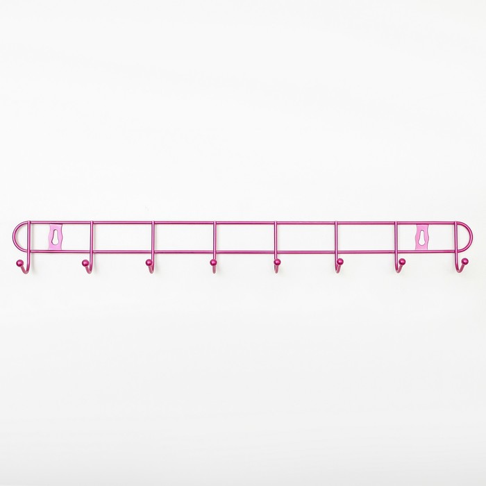 Вешалка на 8 крючков 47х5х4 см, цвет МИКС