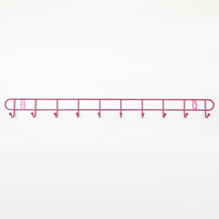 Вешалка на 10 крючков 60х5х4 см, цвет МИКС