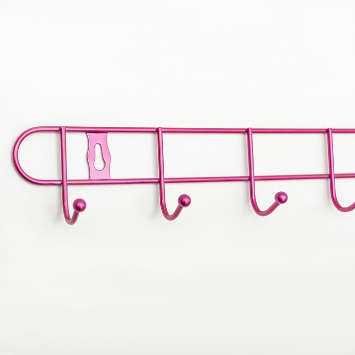 Вешалка на 10 крючков 60х5х4 см, цвет МИКС
