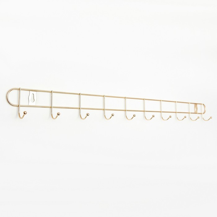 Вешалка на 10 крючков 58х3х5 см, цвет МИКС 758016