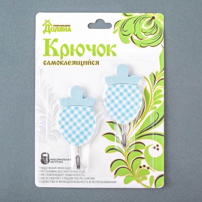 Набор крючков на липучке "Морковки" 2 шт, цвет МИКС