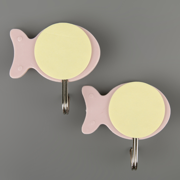 Набор крючков на липучке "Рыбки" 2 шт, цвет МИКС