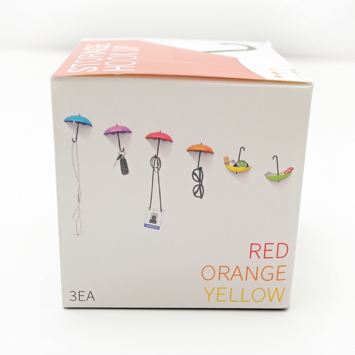 Набор крючков на липучке "Зонтик" 3 шт, цвет МИКС