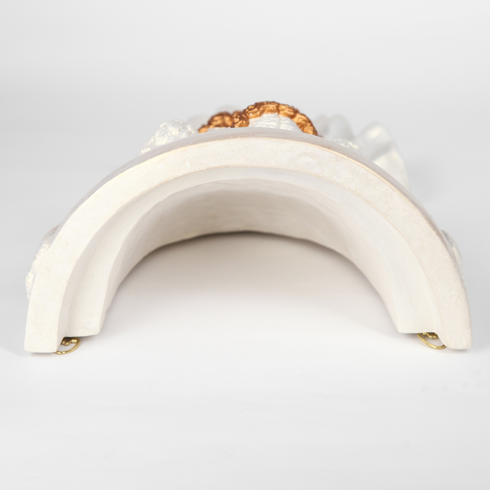 Декоративное кашпо "Ангел №6" 24*42 см, белый с золотом