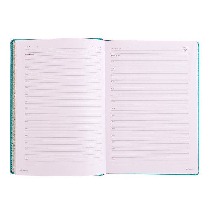 Ежедневник недатированный А5, 136 листов Velvet, искусственная кожа, голубой