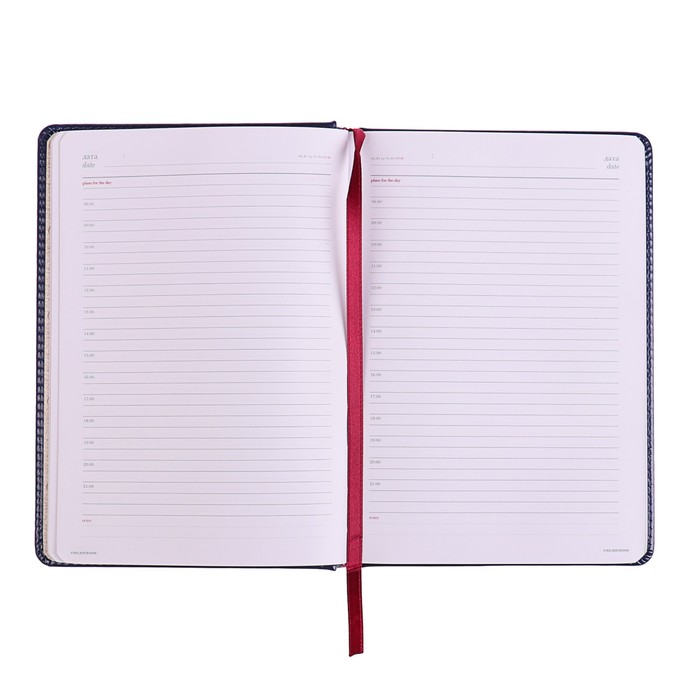 Ежедневник недатированный А5, 136 листов Sidney Nebraska, искусственная кожа, серебряный срез, синий