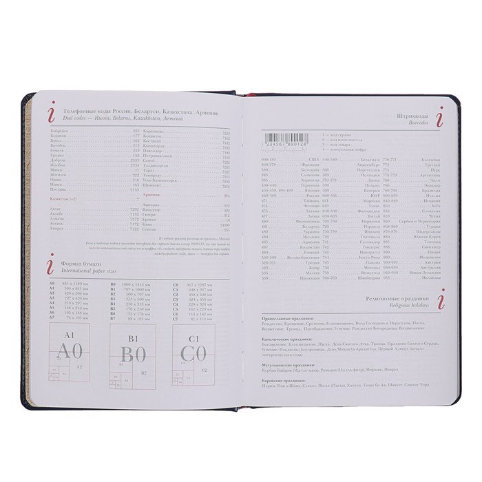 Ежедневник недатированный А5, 136 листов Sidney Nebraska, искусственная кожа, серебряный срез, синий