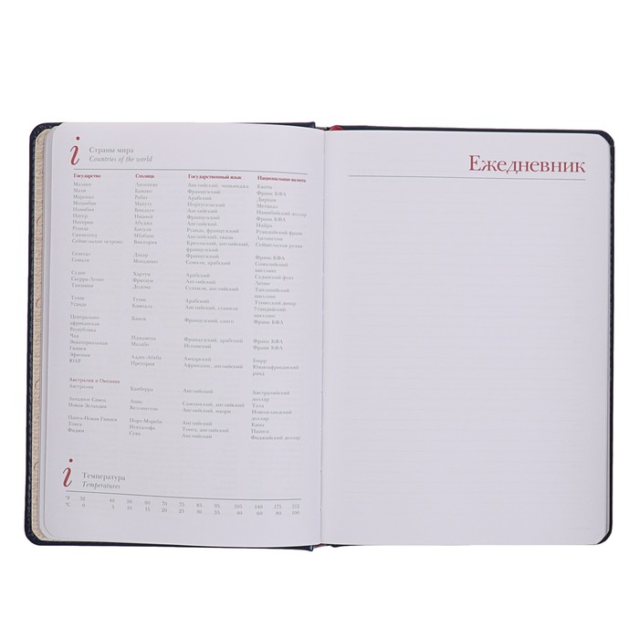 Ежедневник недатированный А5, 136 листов Sidney Nebraska, искусственная кожа, серебряный срез, синий