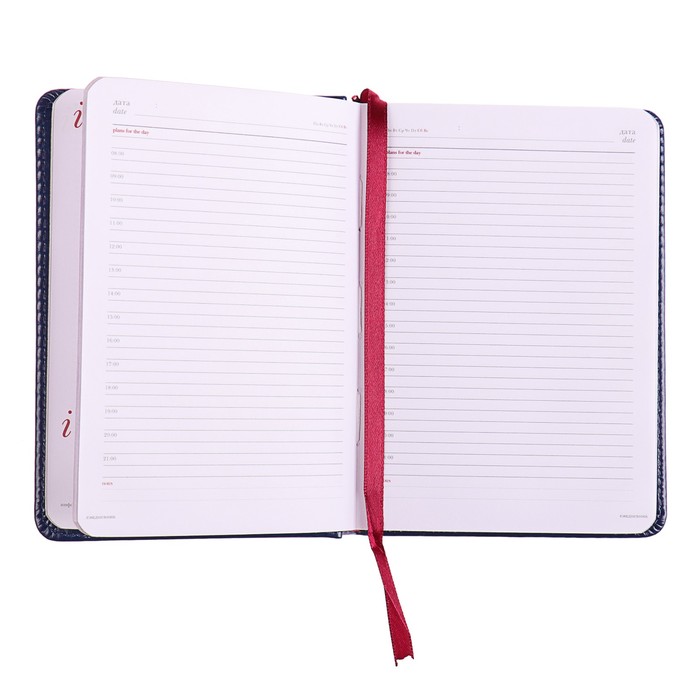 Ежедневник недатированный А6, 136 листов Sidney Nebraska, искусственная кожа, серебряный срез, синий