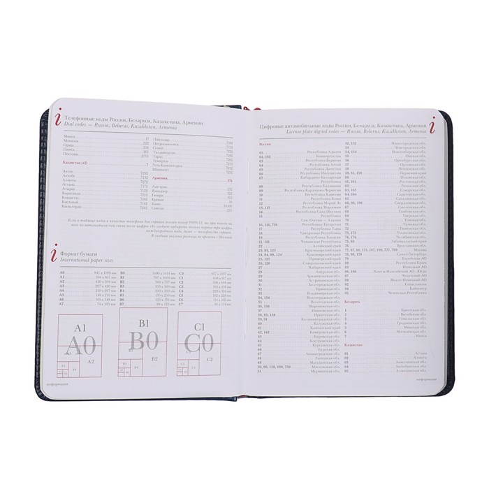 Ежедневник недатированный А6, 136 листов Sidney Nebraska, искусственная кожа, серебряный срез, синий