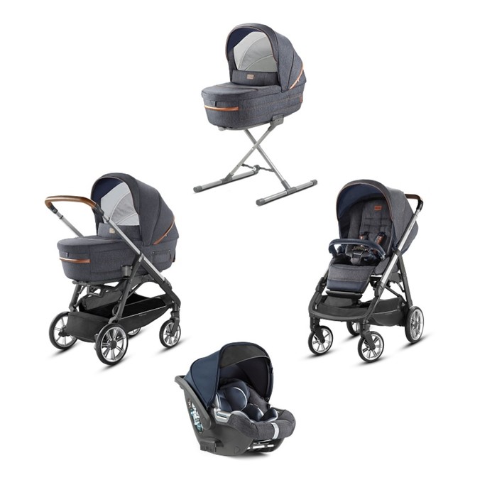 Коляска 4 в 1 Inglesina Aptica System Quattro на шасси Aptica Graphite Cuoio (AA70K6IND + AE70K6203