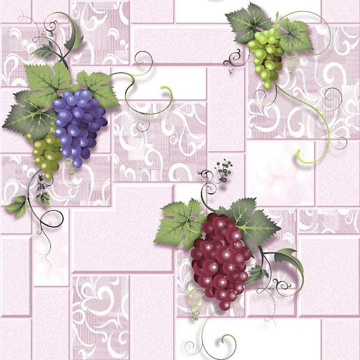 Обои бумажные, моющиеся "Фокс" 1755 Виноградник, 0,53x10 м