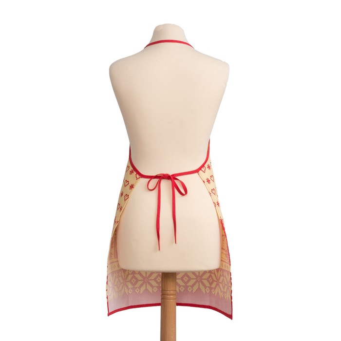 Кухонный набор "Новогодние Домики" фартук 70 х 64 см, полотенце 64 х 40 см,100% хл 160 г/м2, рогожка