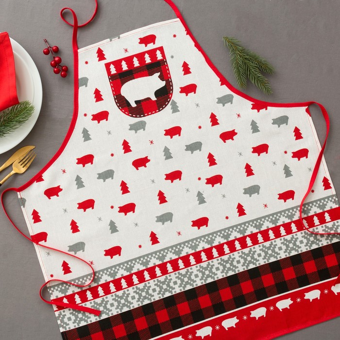 Фартук "Любви и счастья" 70 х 64 см,100% хл 160 г/м2, рогожка