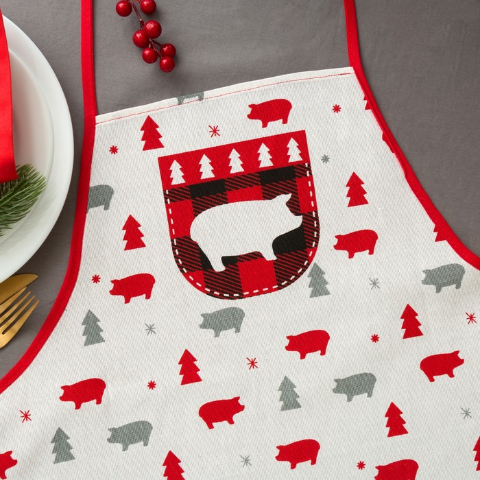 Фартук "Любви и счастья" 70 х 64 см,100% хл 160 г/м2, рогожка