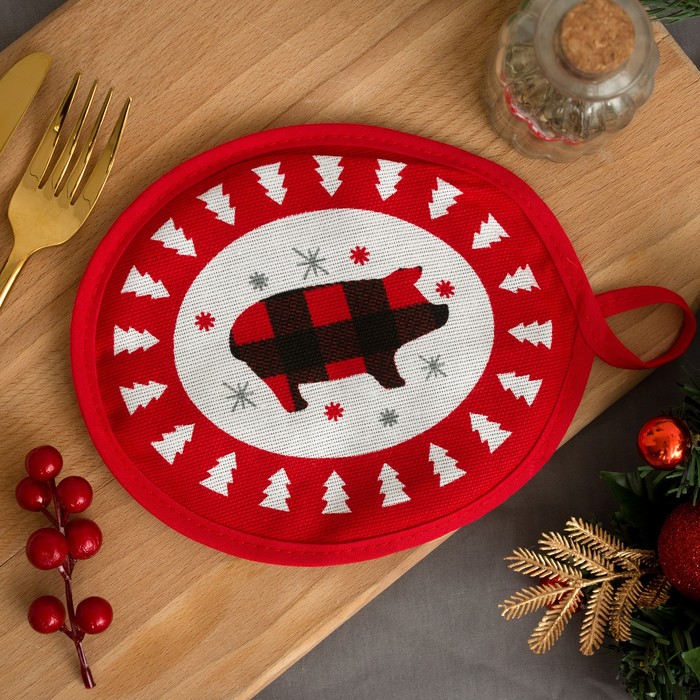 Набор прихваток "Любви и счастья" 17 х 17см - 2шт, 100% хл 160 г/м2, рогожка