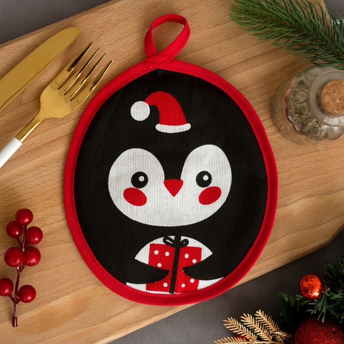 Набор прихваток "С Новым Годом" 17 х 17 см - 2шт, 100% хл 160 г/м2, рогожка