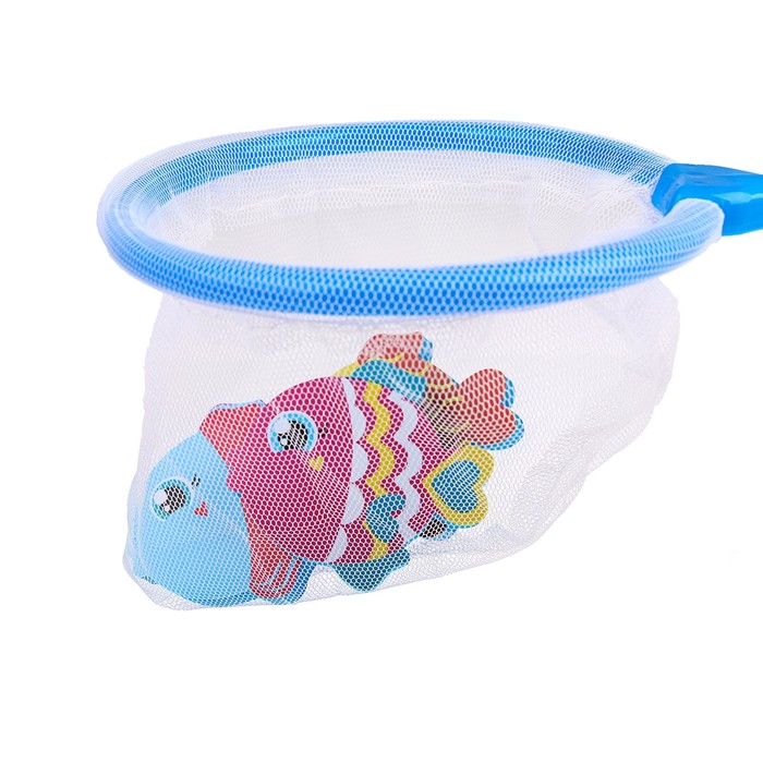 Набор игрушек для ванны «Рыбки»: наклейки из EVA, 3 шт. + сачок