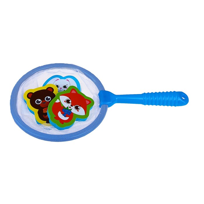 Набор игрушек для ванны «Лесные зверята»: наклейки из EVA, 3 шт. + сачок