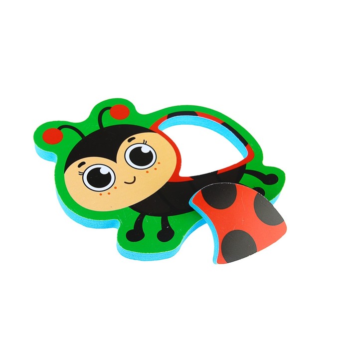 Набор игрушек для ванны «На полянке»: наклейки из EVA, 3 шт. + удочка