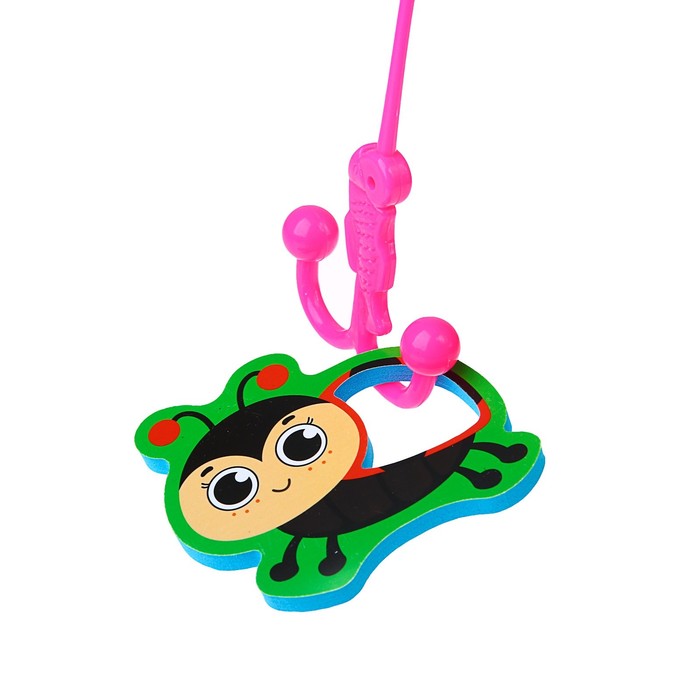 Набор игрушек для ванны «На полянке»: наклейки из EVA, 3 шт. + удочка