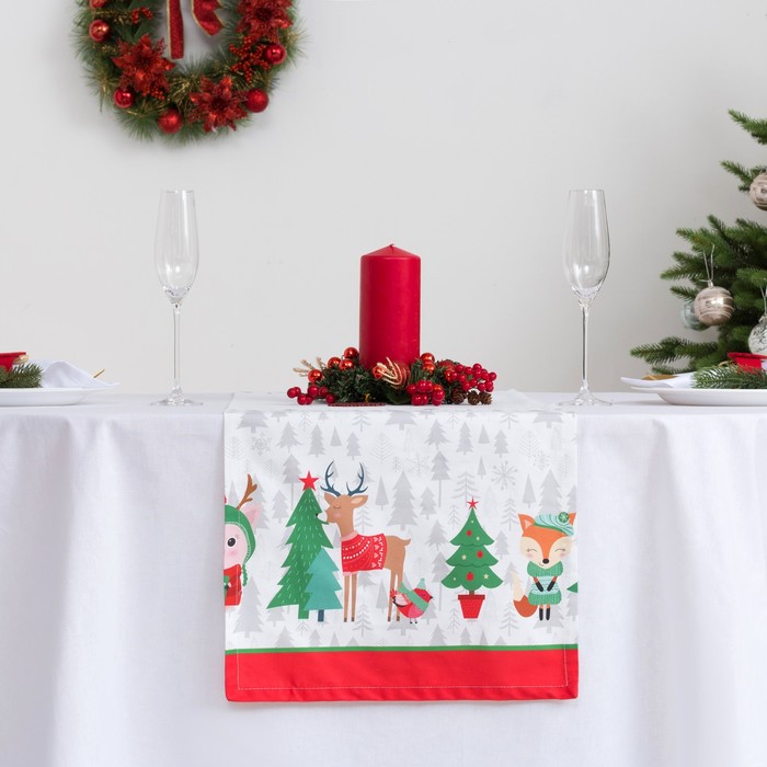 Дорожка на стол "Этель" Сказка в Новый год 40х148 см, 100% хл, саржа 190 гр/м2
