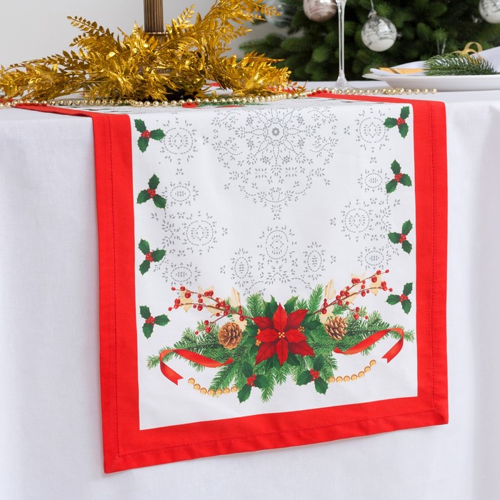 Дорожка на стол "Этель" Рождественский балл 40х147 см, 100% хл, саржа 190 гр/м2