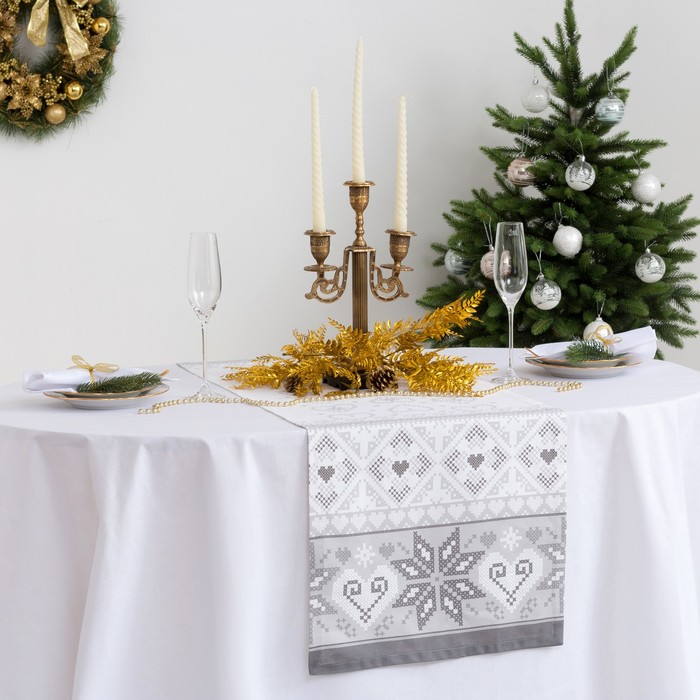 Дорожка на стол "Этель" Зимняя 40х147 см, 100% хл, саржа 190 гр/м2