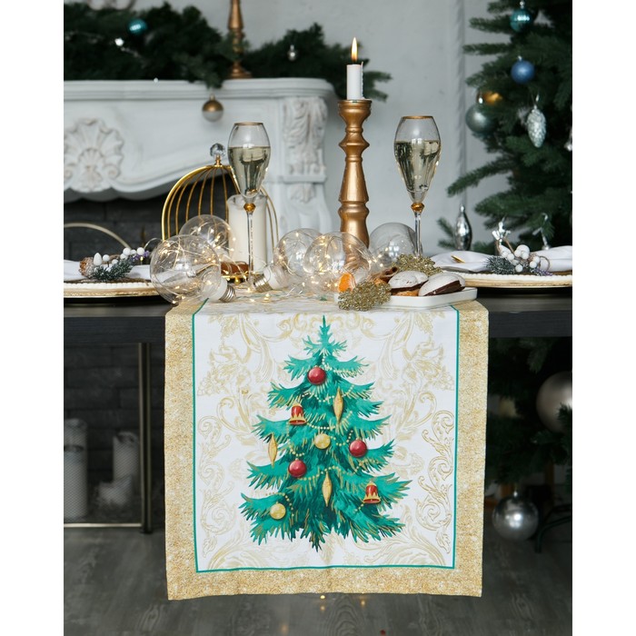Дорожка на стол "Этель" Новогодняя 40х147 см, 100% хл, саржа 190 гр/м2