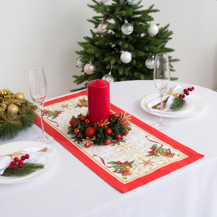 Дорожка на стол "Этель" Новогодняя сказка 30х70 см, 100% хл, саржа 190 гр/м2
