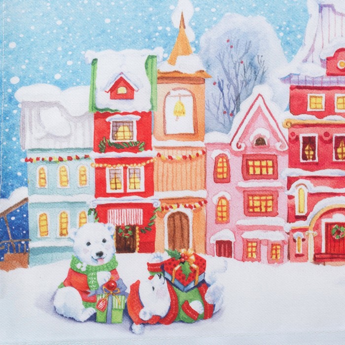 Дорожка на стол "Этель" Городок 30х70 см, 100% хл, саржа 190 гр/м2