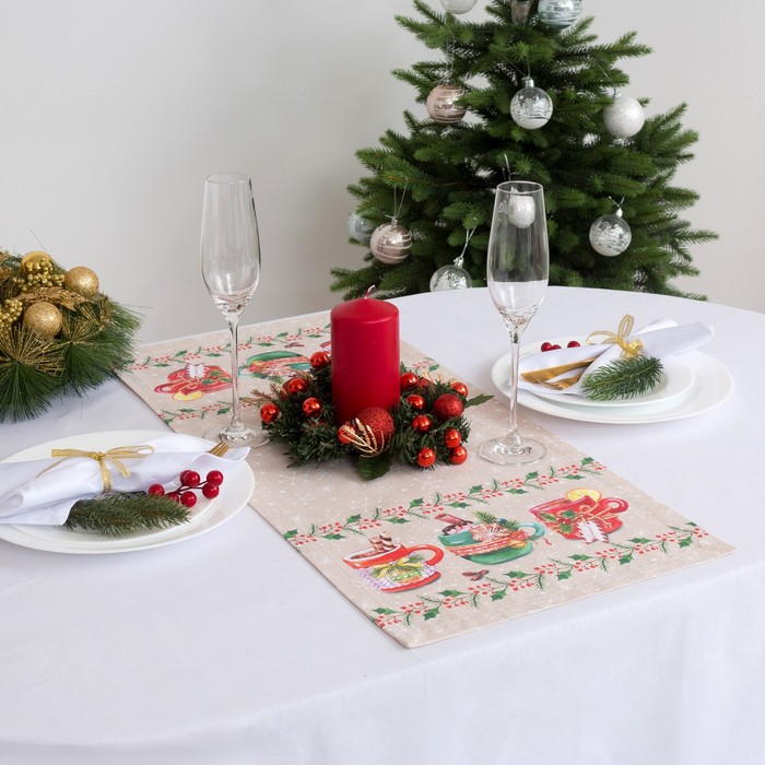 Дорожка на стол "Этель" Чаепитие 30х70 см, 100% хл, саржа 190 гр/м2