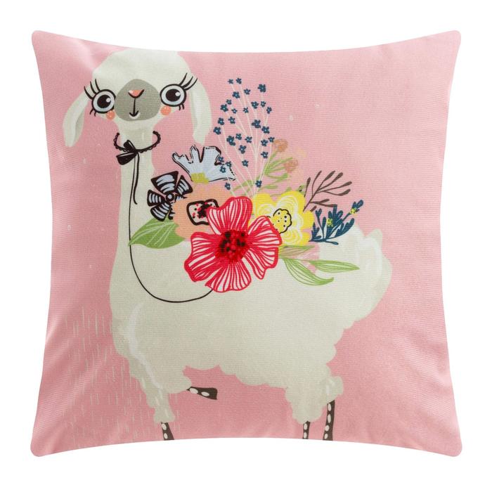 Наволочка декоративная Этель "Cute llama" 40 х 40 см, велюр
