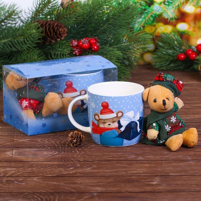 Набор кружка 350 мл, подставка "Любимому внуку"