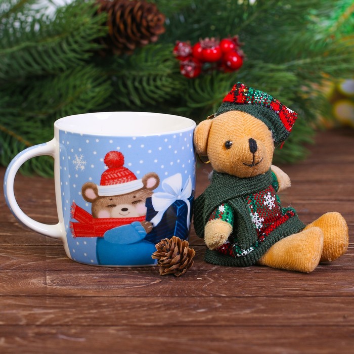 Набор кружка 350 мл, подставка "Любимому внуку"