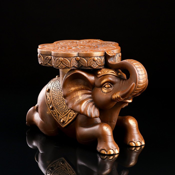 фото Статуэтка-подставка "индийский слон", бронза, 39 х 26 см premium gips
