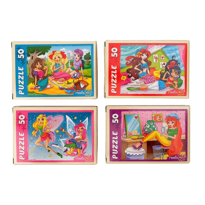 Пазл "Феи подружки", 50 элементов, МИКС