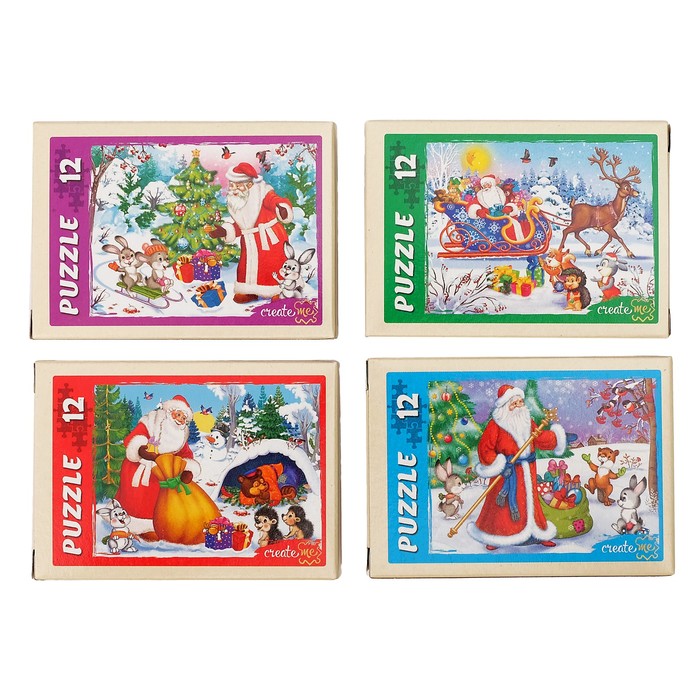 Пазл "Любимый Дед Мороз", 12 элементов, МИКС