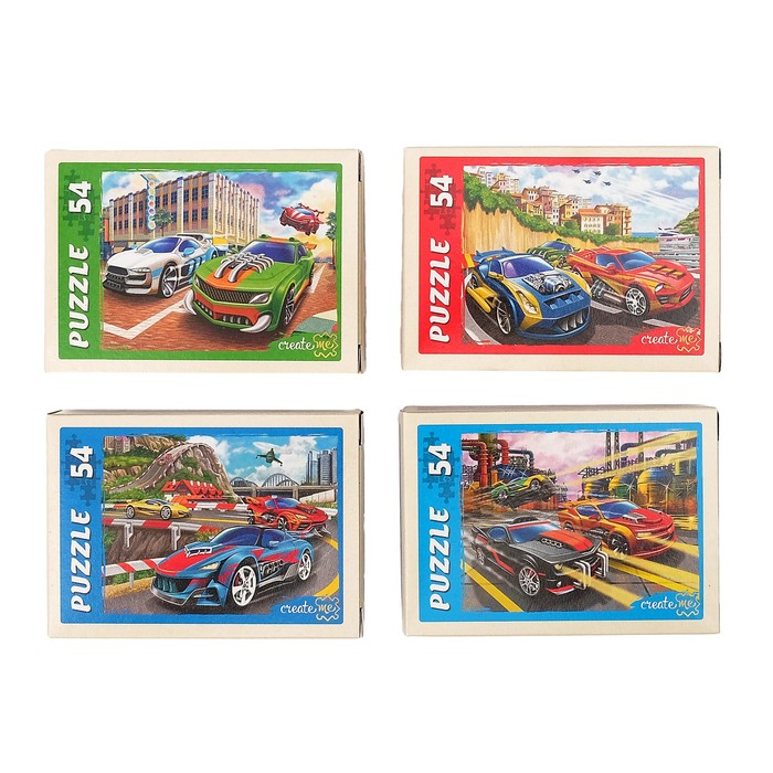 Пазл "Городские гонки", 54 элемента, МИКС