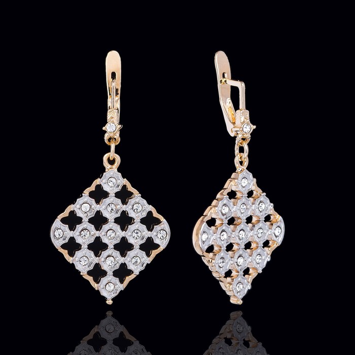 Серьги "Актриса", цвет белый в золоте