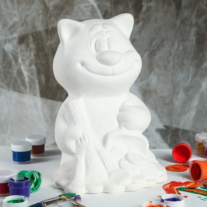 Копилка "Кот с веником", под роспись