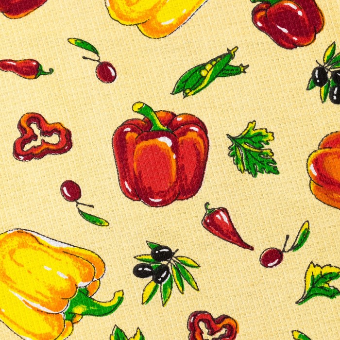 Полотенце вафельное Collorista Перцы, цвет бежевый 35х58,100% хл,160 г/м²