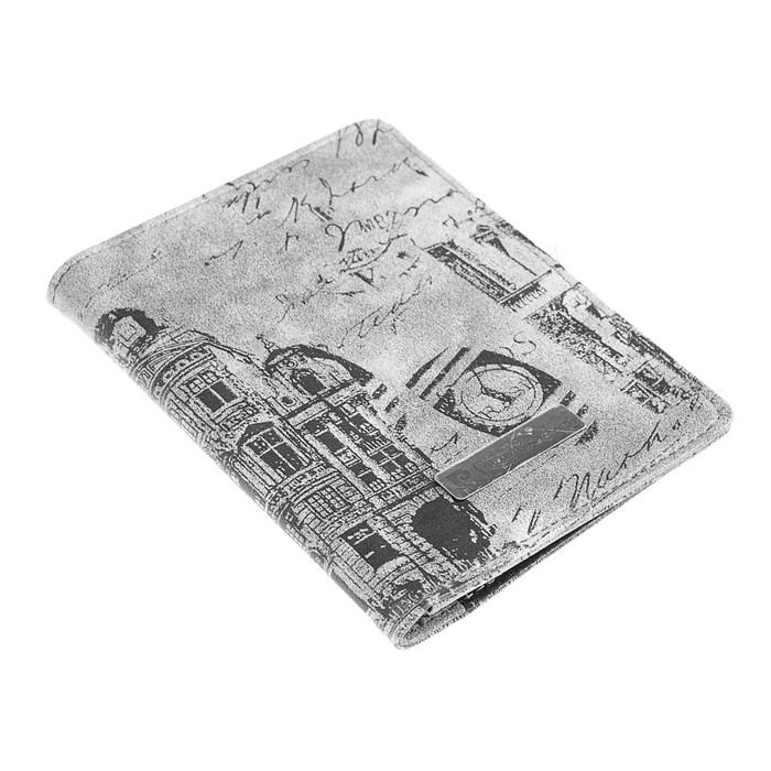 Набор: обложка для паспорта и водительских документов Pierre Cardin Vintage, кожзам, серый