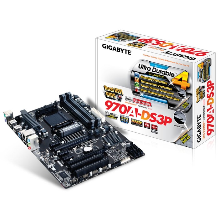 Материнская плата Gigabyte GA-970A-DS3P Soc-AM3+ AMD 4xDDR3 ATX AC`97 7.1 GbLAN RAID