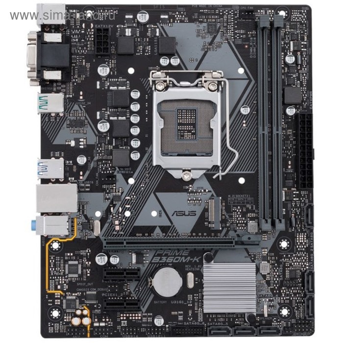 фото Материнская плата asus prime b360m-k soc-1151v2 intel 2xddr4 matx ac`97 7.1 gblan+vga+dvi