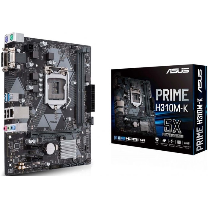 Материнская плата Asus PRIME H310M-K Soc-1151v2 Intel 2xDDR4 mATX AC`97 7.1 GbLAN+VGA+DVI