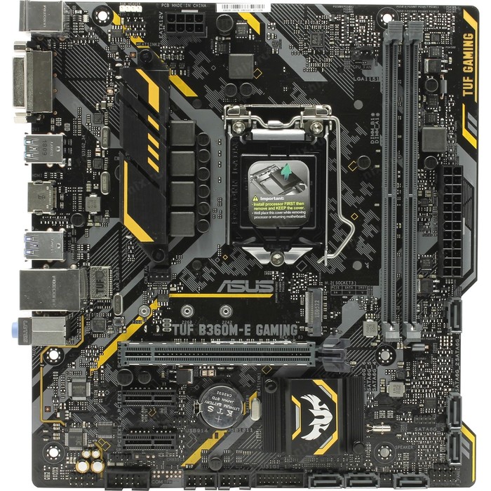 Материнская плата Asus TUF B360M-E GAMING Soc-1151v2 Intel 2xDDR4 mATX AC97 7.1 LAN+DVI+HDMI 39408