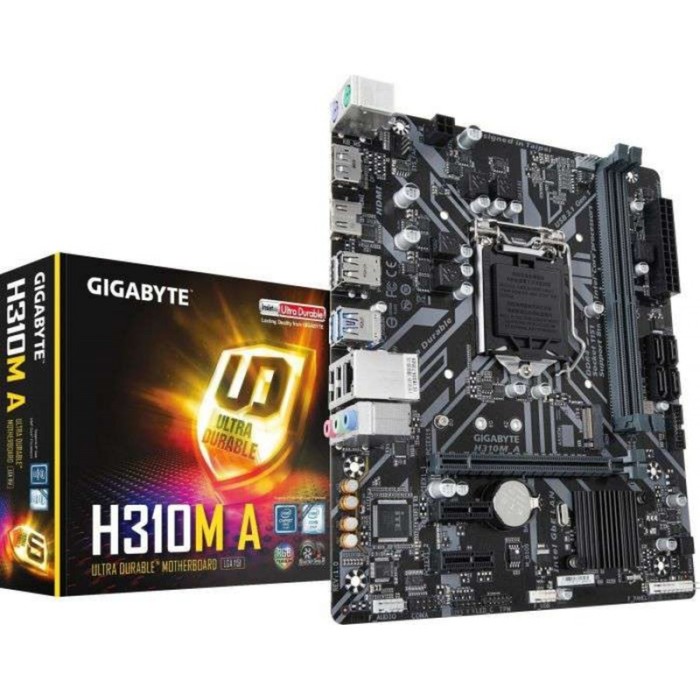 Материнская плата Gigabyte H310M A Soc-1151v2 Intel 2xDDR4 mATX AC`97 7.1 GbLAN+HDMI+DP